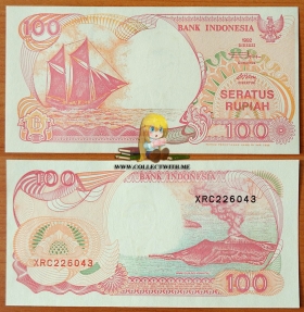 Индонезия 100 рупий 1992 (1999) UNC Замещенка
