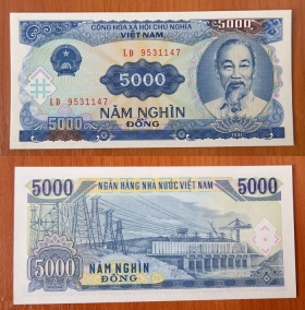Вьетнам 5000 донгов 1991 UNC