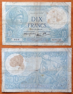 Франция 10 франков 5.12. 1940 F P-84