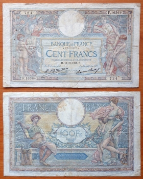 Франция 100 франков 18.12. 1926 F/VF P-78b