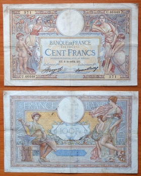 Франция 100 франков 8.11. 1934 F/VF P-78c
