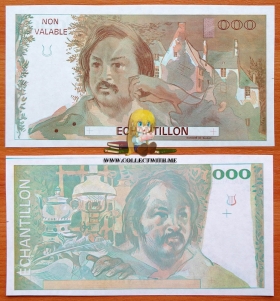 Франция Демонстрационная банкнота Бальзак 000 UNC (2)