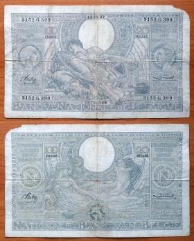 Бельгия 100 франков 15.02. 1937 P-107.2