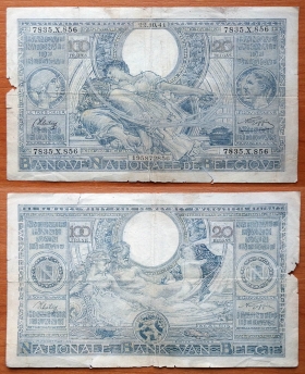 Бельгия 100 франков 22.10. 1941 P-107.4