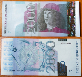 Германия Демонстрационная банкнота Гизеке & Девриент