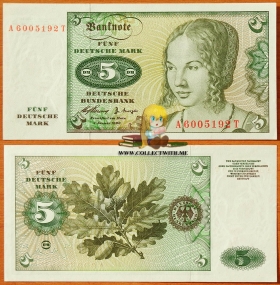 Германия (ФРГ) 5 марок 1960 UNC
