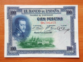 Испания 100 песет 1925 XF