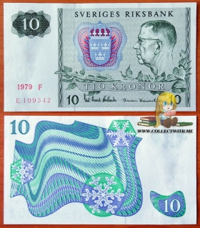 Швеция 10 крон 1979 UNC