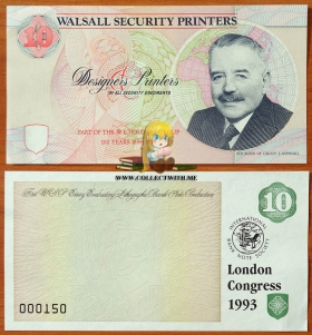 Великобритания Walsall Security Printing 1993 aUNC