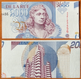 Великобритания Рекламная банкнота De la Rue 2000 XF Брак