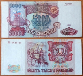 Россия 5000 рублей 1993 VF (1)