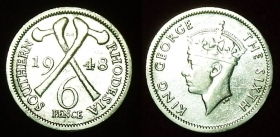 Родезия Южная 6 пенсов 1948
