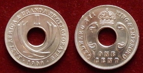 Восточная Африка и Уганда 1 цент 1909