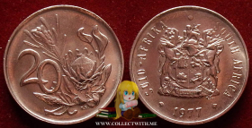ЮАР 20 центов 1977 XF