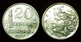Бразилия 20 сентаво 1967