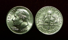 США 10 центов (дайм) 2001 P