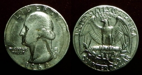 США 25 центов (квотер) 1968