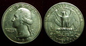 США 25 центов (квотер) 1989 D