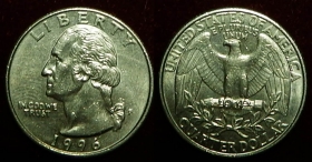 США 25 центов (квотер) 1996 P
