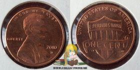 США 1 цент 2010 D BU
