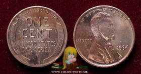 США 1 цент 1934 VF KM#135