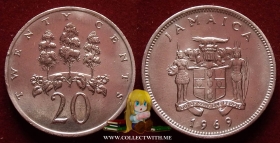 Ямайка 20 центов 1969 XF