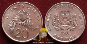 Сингапур 20 центов 1985 VF