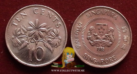 Сингапур 10 центов 1985 XF
