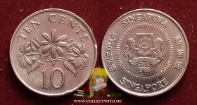 Сингапур 10 центов 1988 XF