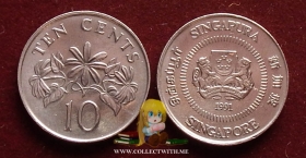 Сингапур 10 центов 1991 XF