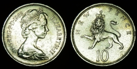 Англия 10 новых пенсов 1968