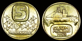 Финляндия 5 марок 1983 K