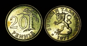 Финляндия 20 пенни 1977