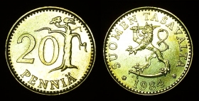 Финляндия 20 пенни 1984
