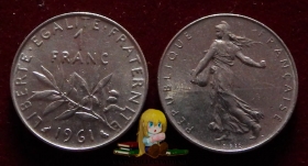 Франция 1 франк 1961 XF