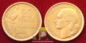 Франция 20 франков 1950 XF