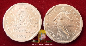 Франция 2 франка 1979 XF