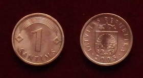 Латвия 1 сантим 2005 UNC