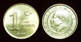 Турция 1 куруш 2007 UNC