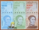 Venezuela 3 banknotes 2019 (2020) UNC Narrow threads